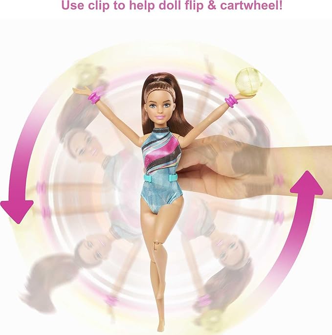 Barbie Gymnast Playset Spin N Twirl Teresa Doll Flips Spins Hoops   613DIDt1DjL. AC SX679  